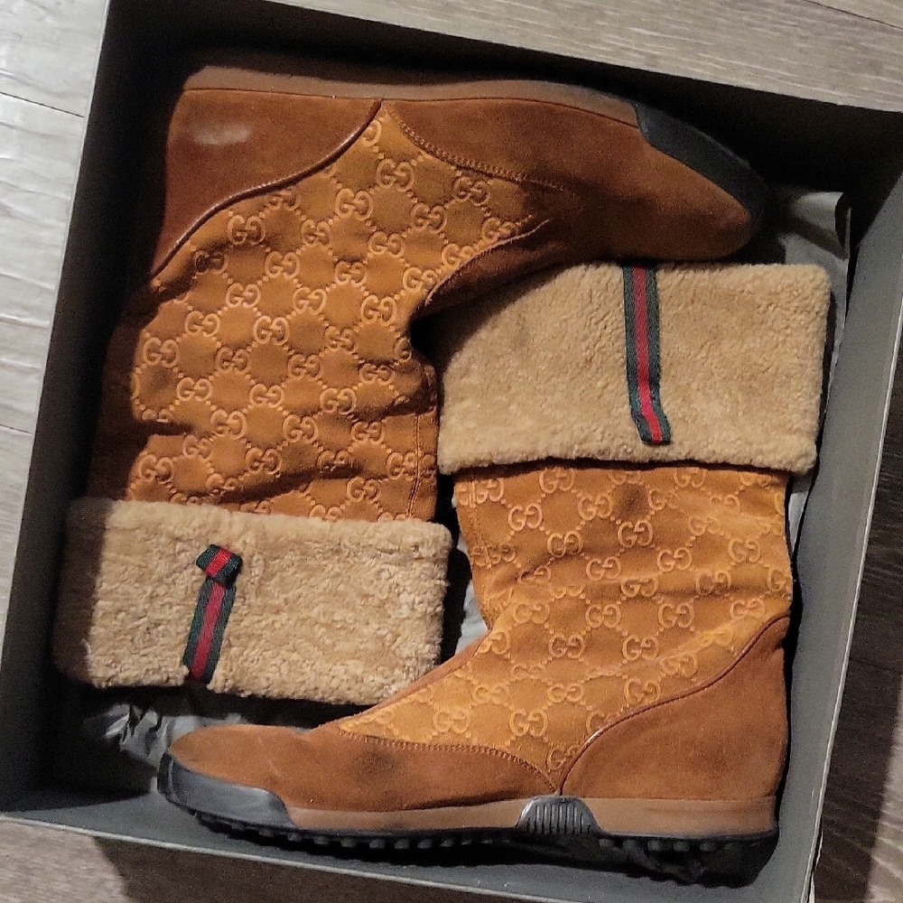 Gucci Brown and Tan Boots